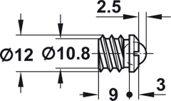 Chận cửa có BI sắt 12mm Hafele 241.86.114