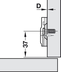 Đế Bản Lề Tủ Metalla 310 SM Hafele 311.71.500