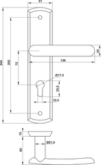 Tay Nắm Gạt C/C 72mm Hafele 903.98.467