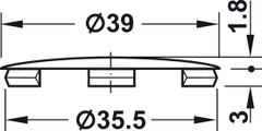 Nắp đậy maxifix=nhựa D=39mm màu nâu Hafele 262.86.190