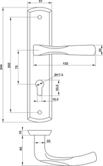 Tay Nắm Gạt Đế Dài Mở Phải C/C 72mm Hafele 903.98.462