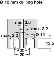 Bản lề ZYSA 12mm =KL Hafele 341.23.503