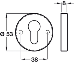 Náp chụp ruột khóa, đồng bóng PVD Hafele 902.52.173