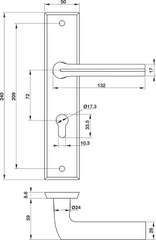 Tay Nắm Gạt Đế Dài C/C 72mm Hafele 903.98.464