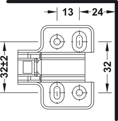 Đế Bản Lề Tủ SM 100 Hafele 315.98.550