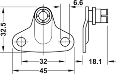 Bas MAXI gắn tủ 37mm Hafele 373.69.906