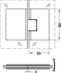 Bản Lề Kính-Kính 180º Hafele 981.00.512