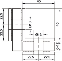 Kẹp Kính 90° Phòng Tắm Kính Hafele 981.00.552