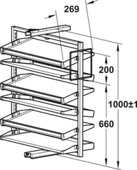 Shoe rack ext.st.white 800x1000x365mm Hafele 806.22.700
