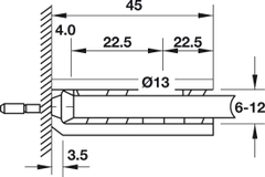 Kẹp Kính Tường Nhà Tắm 90° Hafele 981.00.562