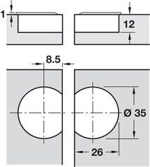 Bản Lề Cửa Lật Bằng Gỗ Hafele 342.66.730