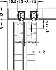 Bánh xe F-Line11 12A (xám) Hafele 404.73.321