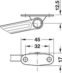 Tay Nâng Flap H1.5 Loại C Phải Hafele 493.05.344