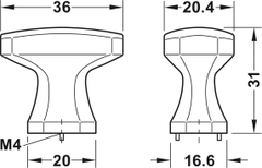 Quả Nắm Tủ H2185 Hafele 106.70.172