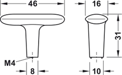 Quả Nắm Tủ 46mm H2140 Hafele 106.70.120