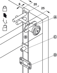 Bộ Khóa Trung Tâm Symo Với Then Khóa Hafele 234.99.984