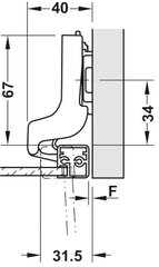 Bản Lề Metalla SM 110º Lọt Lòng Hafele 315.26.712