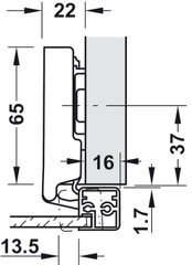 Bản Lề Metalla SM 110º Trùm Ngoài Hafele 315.26.710