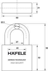 Bộ Khóa Treo Super 60mm Hafele 482.01.948
