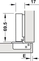 Bản Lề Trùm Ngoài Metalla A DIY 110º Hafele 493.03.021