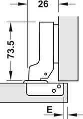 Bản Lề Trùm Nửa Metalla SM DIY 110º Hafele 493.03.022