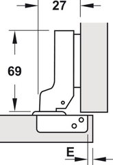 Bản Lề Metalla SM 95° Trùm Nửa Hafele 308.03.004