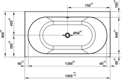 Bồn Tắm Âm Hình Bầu Dục Nagoya 1500 Hafele 588.79.601
