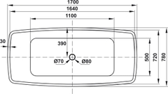 Bồn Tắm Độc Lập Nagoya 1700 Hafele 588.99.610
