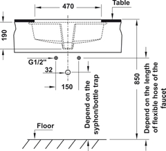 Chậu Lavabo Âm Bàn Sapporo 545 Hafele 588.79.014