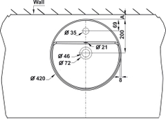 Chậu Lavabo Sứ Đặt Bàn Sapporo 420 Hafele 588.79.031