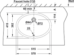 Chậu Sứ Lavabo Âm Bàn Sapporo 570 Hafele 588.79.015