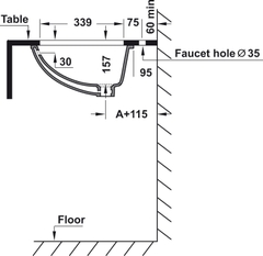 Chậu Sứ Lavabo Âm Bàn Sapporo 570 Hafele 588.79.015