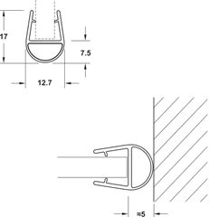 Ron Cửa Kính 10 - 12mm Hafele 950.50.015