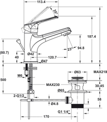 Vòi Trộn Lavabo Vigor 90 Có Bộ Xả Kéo Hafele 589.15.180