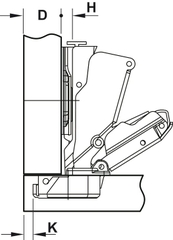 Bản Lề Trùm Ngoài Metalla SM 165º Hafele 315.02.750