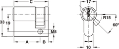 Ruột Khóa 1 Đầu Chìa 45,5mm Hafele 916.00.603