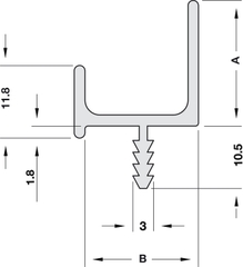 Tay Nắm Dạng Thanh Nhôm 3000mm Hafele 126.27.906