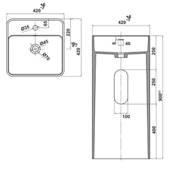 Chậu Lavabo Đặt Sàn HVN3002 Hafele 588.87.400