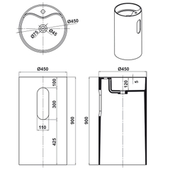 Chậu Lavabo Đặt Sàn HVN3009 Hafele 588.87.401