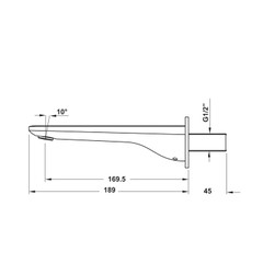 Vòi xả bồn 1 đường nước 160 Kobe đen Hafele 589.15.090