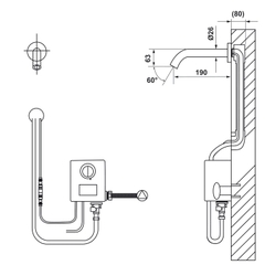 Vòi Nước Gắn Tường Cảm Biến L190 Hafele 589.64.002