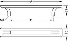 Tay nắm H2350 180x31mm (niken) Hafele 106.70.570
