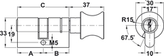Ruột Khóa 1 Đầu Vặn 1 Đầu Chìa 61mm Hafele 916.63.321
