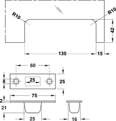 Khóa Kẹp Chân Kính Inox Bóng Hafele 981.00.660