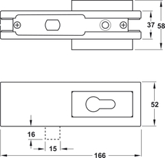 Khóa Kẹp Chân Kính Inox Bóng Hafele 981.00.660