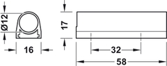 Đế cảm biến 58x15x15 nhựa màu đen Hafele 833.89.332
