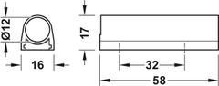Đế lắp cảm biến nhựa 58x15x15 Hafele 833.89.331