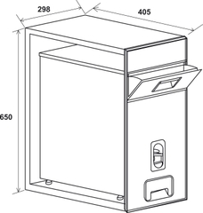 Thùng Đựng Gạo Âm 300mm Hafele 549.32.990