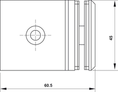 Kẹp Kính - Tường 90º Có Đế Màu Đen Hafele 981.77.911