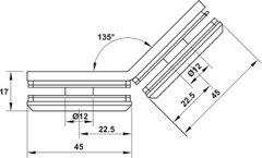 Kẹp Kính - Kính Phòng Tắm 135º Hafele 981.77.914